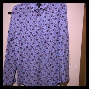 Long sleeve floral print dress shirt.